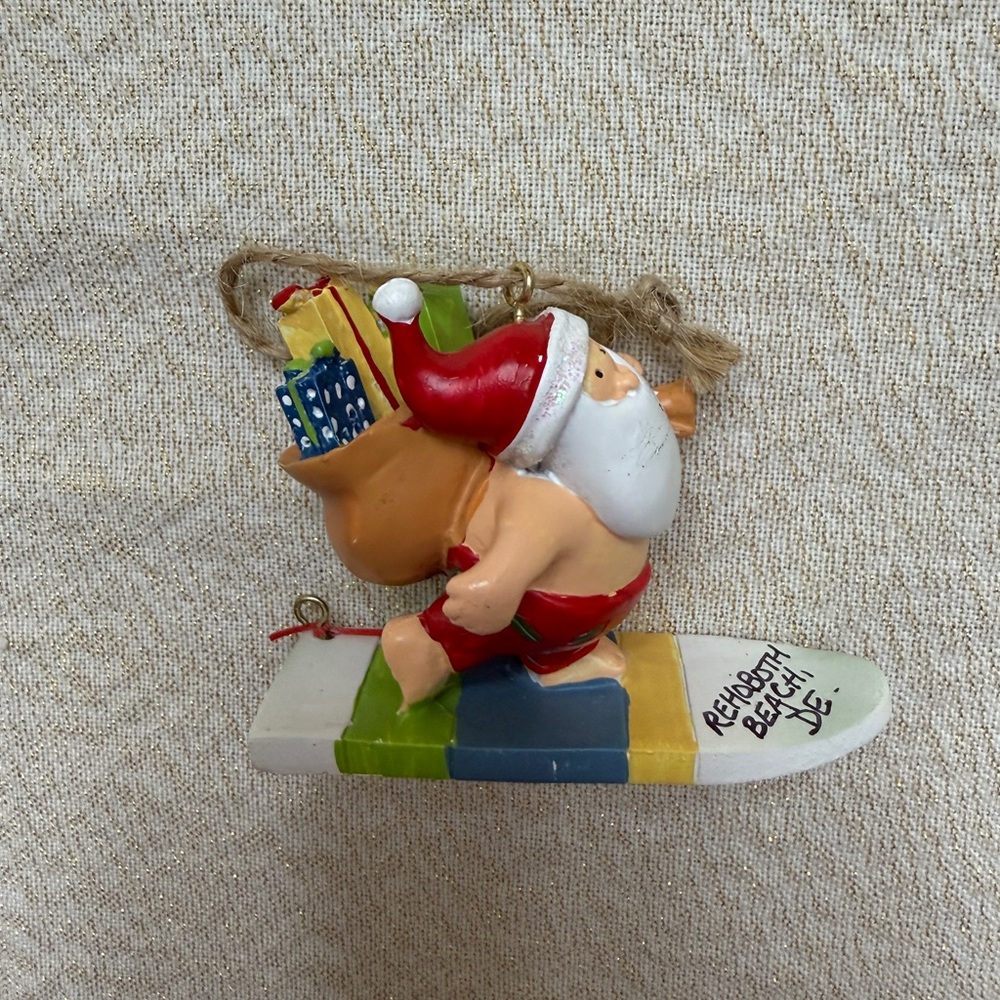Santa Surfing Ornament